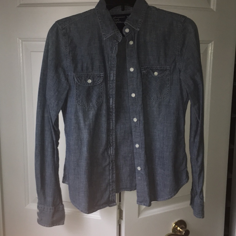 American Eagle Blue Button Down